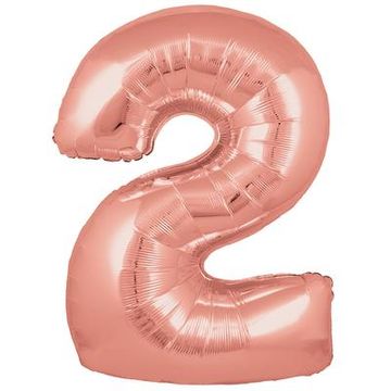 Oaktree 30inch Number 2 Rose Gold - Foil Balloons